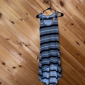 Black grey striped dress